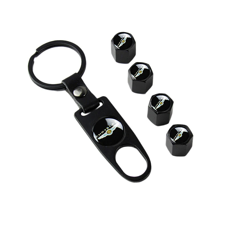 CHRYSLER Car Wheel Tire Valves Dust Stem Air Caps Keychain Emblem KEY FOB Set - US SELLER - Image 6