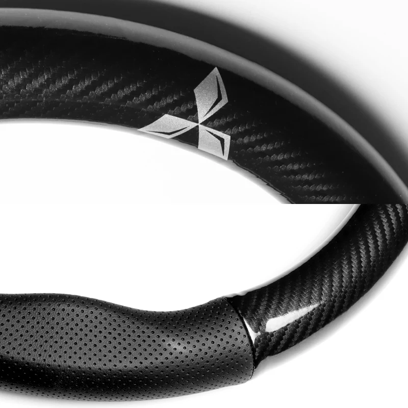 15" Carbon Fiber Style Quality Leather Car Steering Wheel Cover For All MITSUBISHI NEW x1 - Image 7
