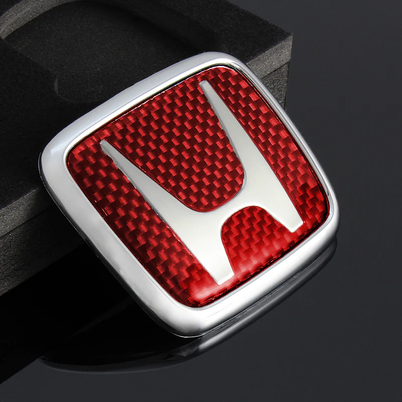 Red Carbon Fiber For JDM Type R New Emblem 1988 - 2000 Civic Integra Accord Acura Badge Set - Image 2