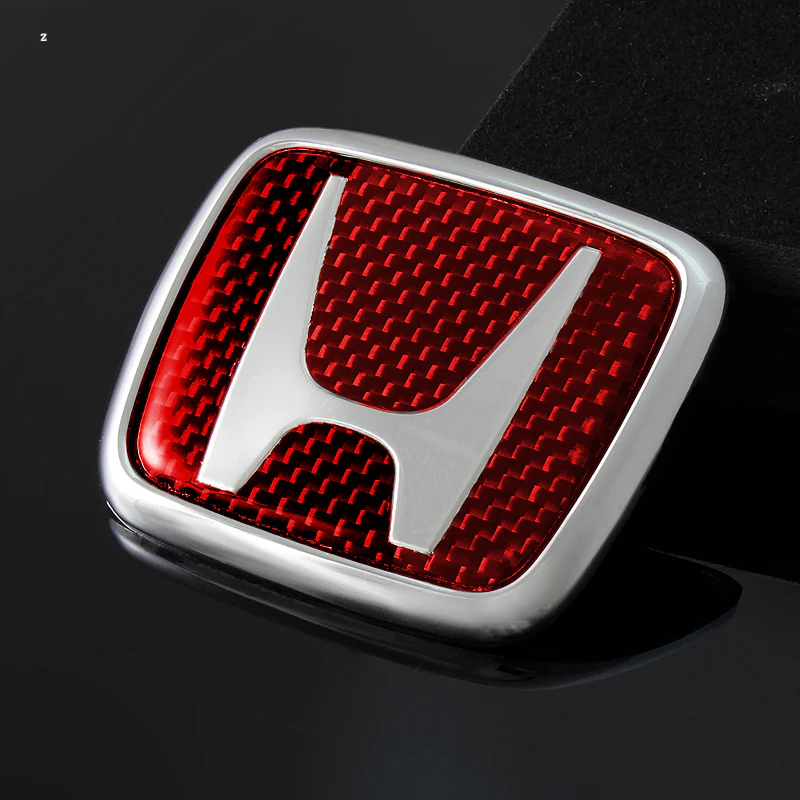 Red Carbon Fiber For JDM Type R New Emblem 1988 - 2000 Civic Integra Accord Acura Badge Set - Image 3