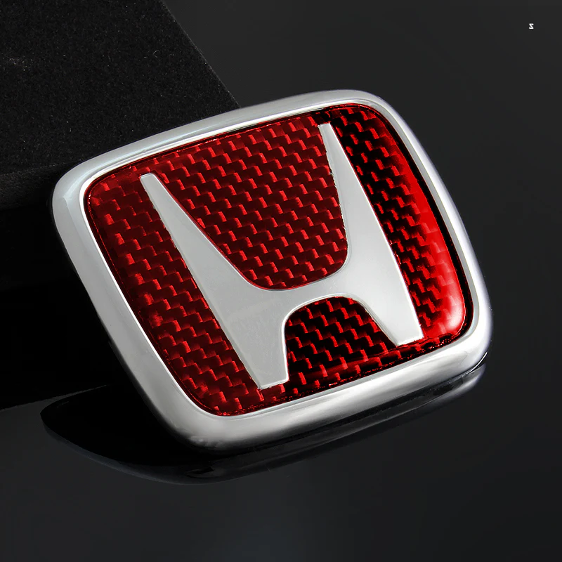 Red Carbon Fiber For JDM Type R New Emblem 1988 - 2000 Civic Integra Accord Acura Badge Set - Image 4
