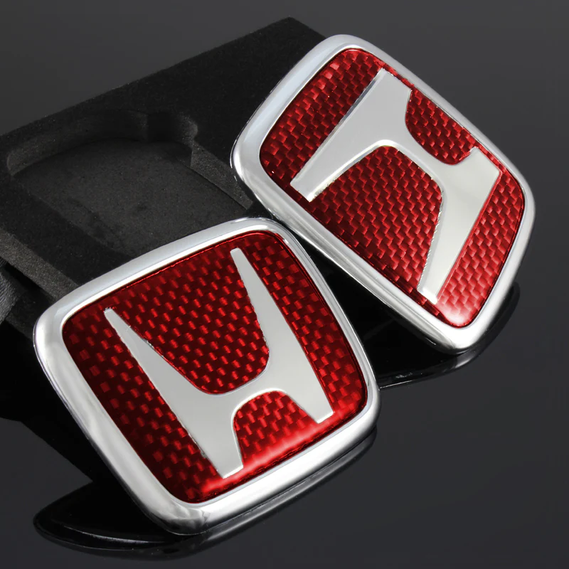 Red Carbon Fiber For JDM Type R New Emblem 1988 - 2000 Civic Integra Accord Acura Badge Set - Image 5