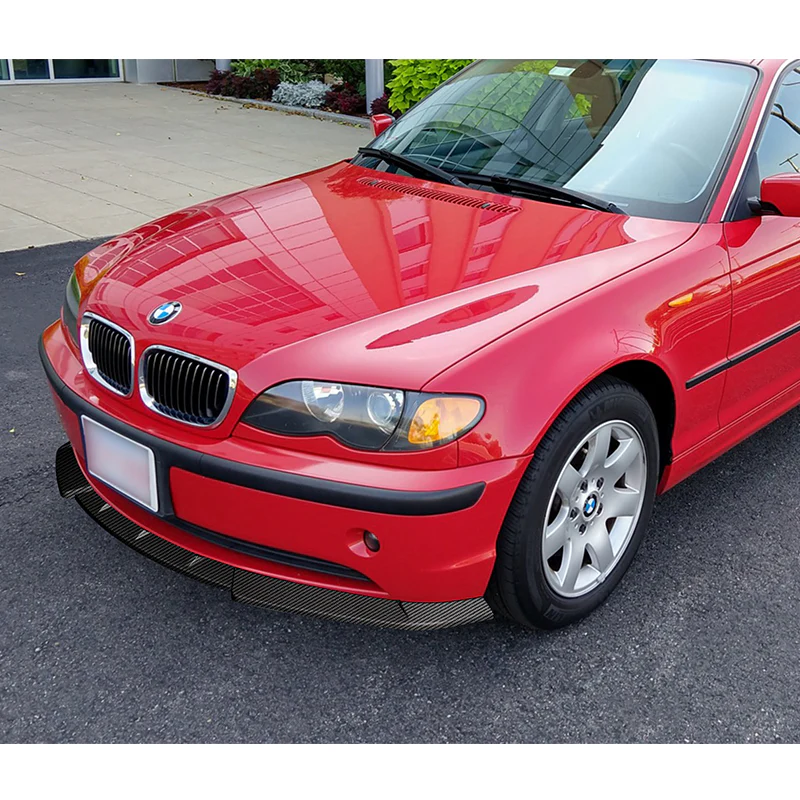 2002-2005 BMW 3-Series E46 Sedan Carbon Style 3-Piece Front Bumper Body Spoiler Splitter Lip Kit - Image 8