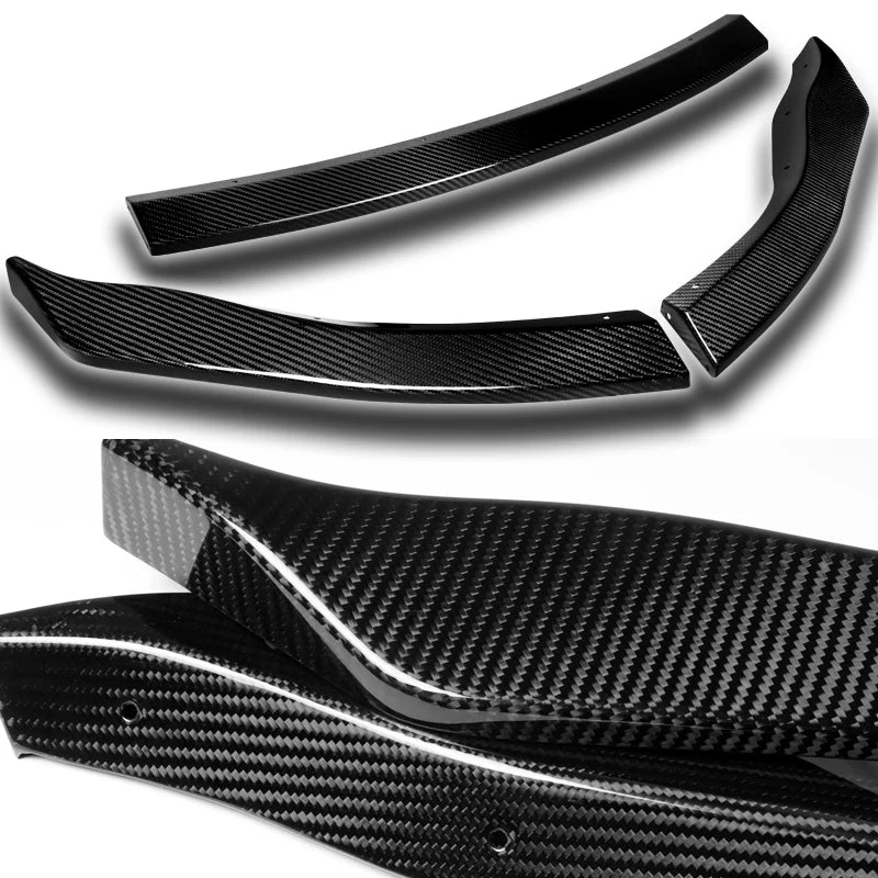 2006-2009 Nissan 350Z GT-Style Real Carbon Fiber 3-Piece Front Bumper Body Spoiler Splitter Lip Kit with Emblem Set - Image 2