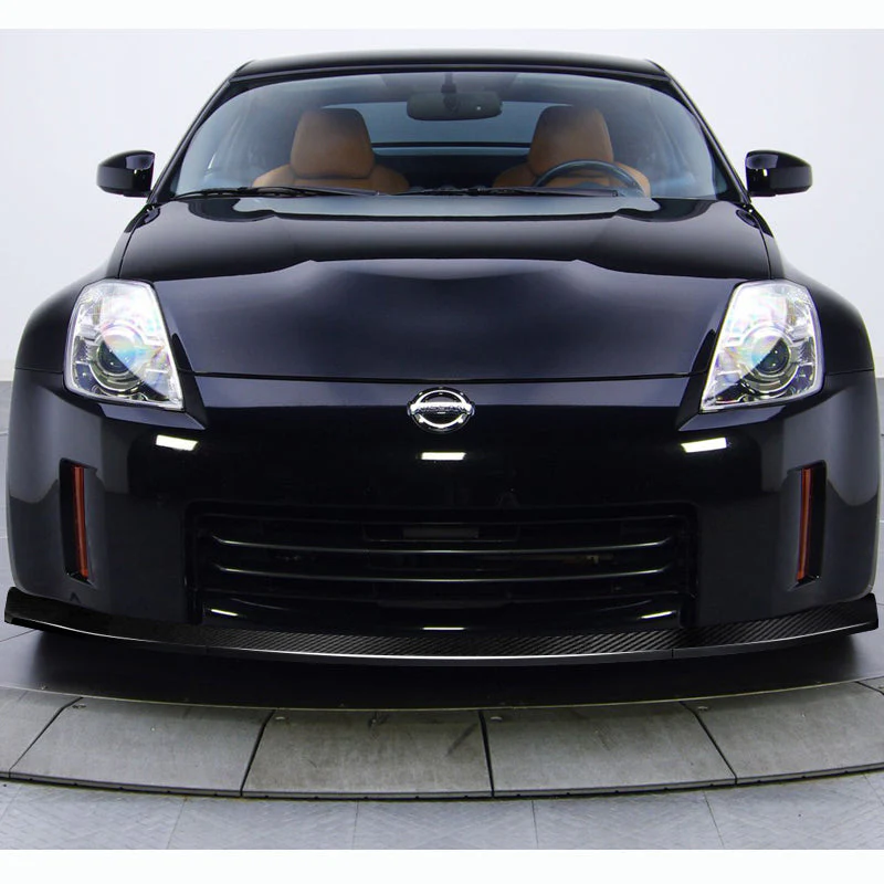 2006-2009 Nissan 350Z GT-Style Real Carbon Fiber 3-Piece Front Bumper Body Spoiler Splitter Lip Kit with Emblem Set - Image 3