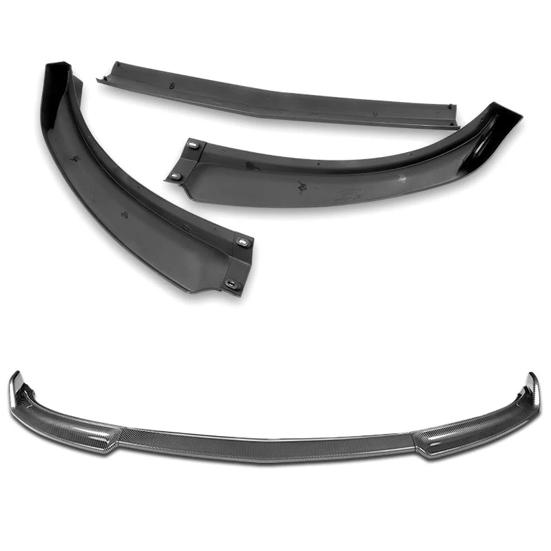 2007-2009 Infiniti G35 G37 4DR GT-Style Carbon Look 3-Piece Front Bumper Body Spoiler Splitter Lip Kit with Metal Emblems Set - Image 10
