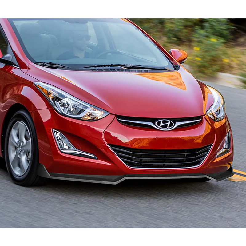 2011-2013 Hyundai Elantra Set of Unpainted Matte Black Sedan Front Bumper Spoiler Splitter Lip with Windshield Banner - Image 10