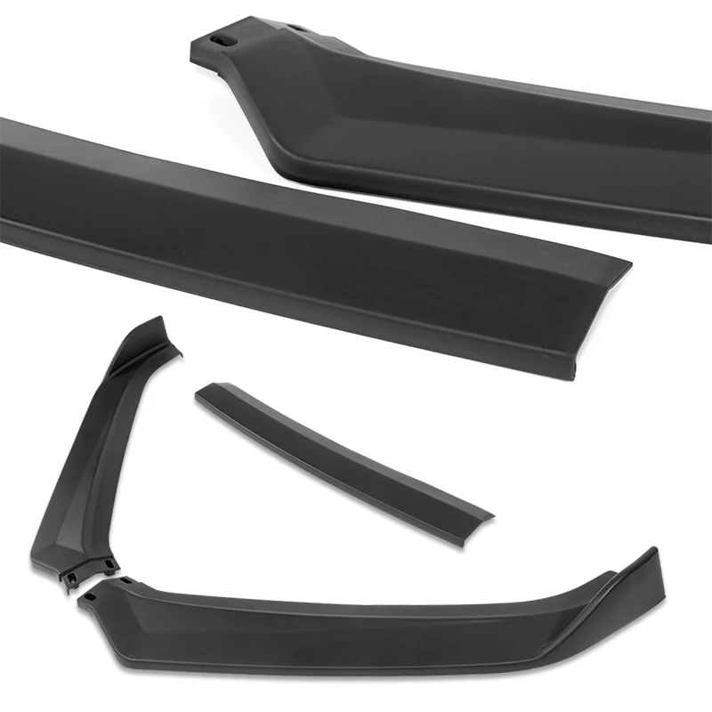 2011-2013 Hyundai Elantra Set of Unpainted Matte Black Sedan Front Bumper Spoiler Splitter Lip with Windshield Banner - Image 4