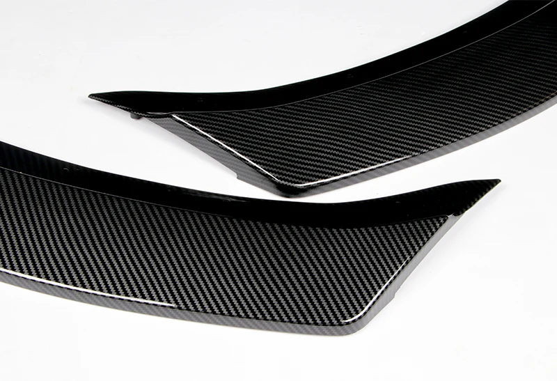 2016-2019 BMW 3-Series F30 F35 Carbon Look 3-Piece Front Bumper Body Spoiler Splitter Lip Kit with Hood Vinyl Sticker - Image 7