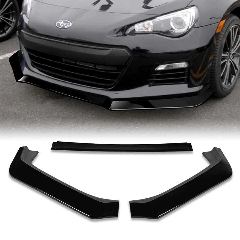 2013-2016 Subaru BRZ JDM CS-Style Painted Black 3-Piece Front Bumper Body Spoiler Splitter Lip Kit with Logo Keychain / Lanyard - Image 9