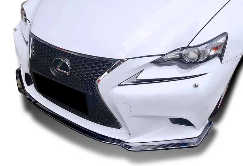2014-2016 Lexus IS250 IS350 F-Sport Real Carbon Fiber 3-Piece Front Bumper Body Spoiler Splitter Lip Kit with Free Gift - Image 7