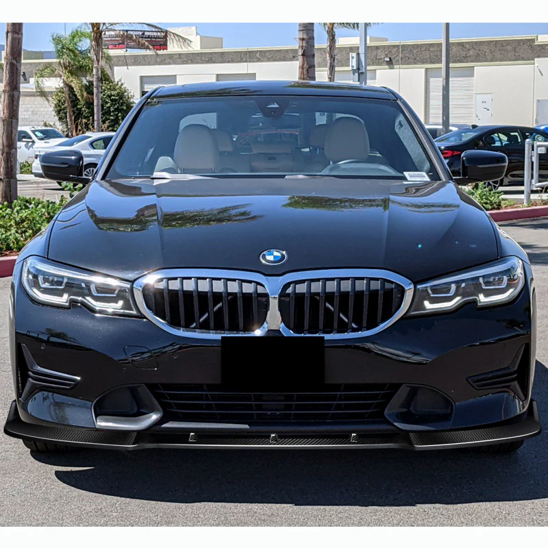 2019-2022 BMW G20 G21 3-Series Sport Real Carbon Fiber 3-Piece Front Bumper Body Spoiler Splitter Lip Kit - Image 6