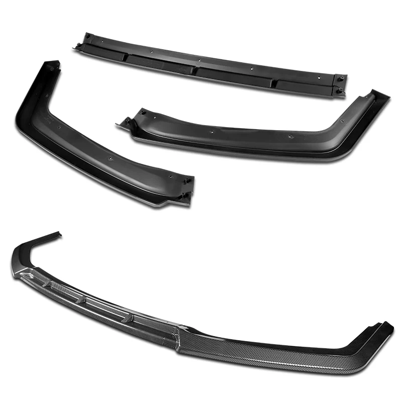 2017-2021 Honda Civic Hatchback Carbon Painted MUG Front Bumper Body Splitter Spoiler Lip 3PCS - Image 4