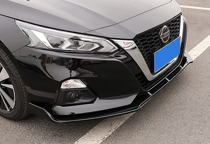 2019-2021 Nissan Altima Painted Black 3-Piece Front Bumper Body Spoiler Splitter Lip Kit with Free Gift - Image 6