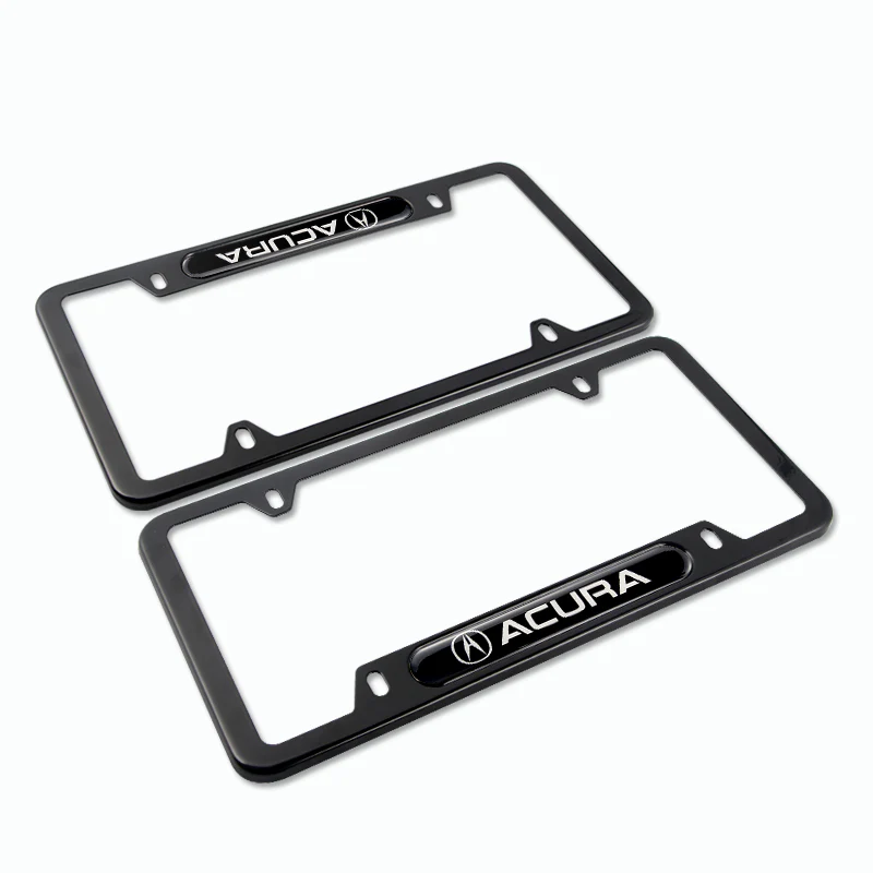 ACURA Black Stainless Steel Metal License Plate Frame 2PCS For MDX RDX TSX TL with Caps Bolt SET - Image 6