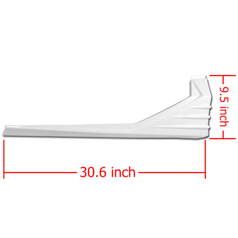 30.6" x 9.5" MP-Type Universal Painted White Side Skirt Rocker Splitters Diffuser Winglet - Image 6