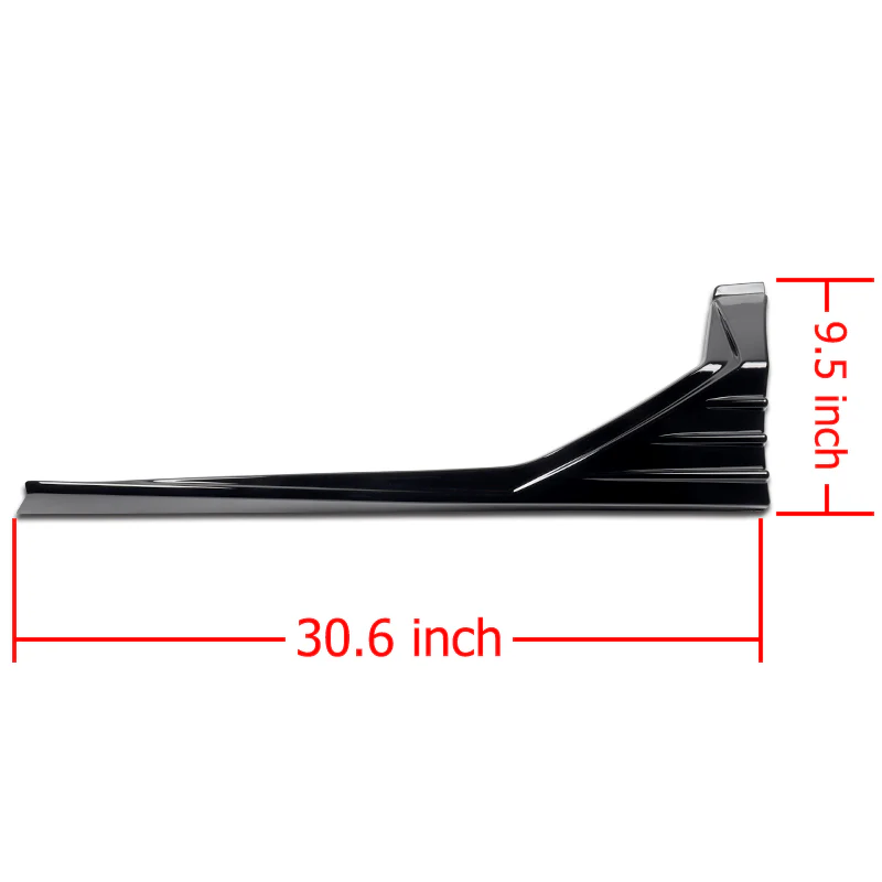 30.6" x 9.5" MP-Type Universal Painted Black Side Skirt Rocker Splitters Diffuser Winglet - Image 5