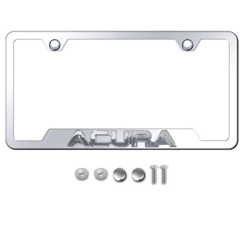 ACURA Front/ Rear Mirror Chrome Finish Stainless Steel 3D License Plate Frame 1pc Logo - Image 3