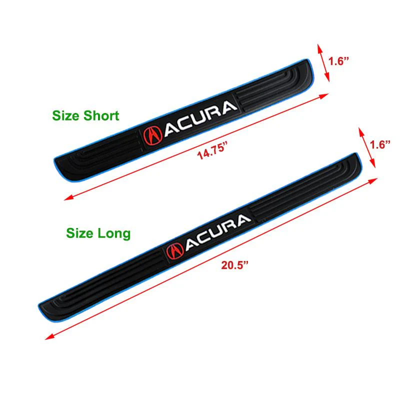 Acura Set 4PCS Car Door Rubber Scuff Sill Panel Step Protector with Keychain Tire Wheel Valves Dust Stem Air Caps - Image 6