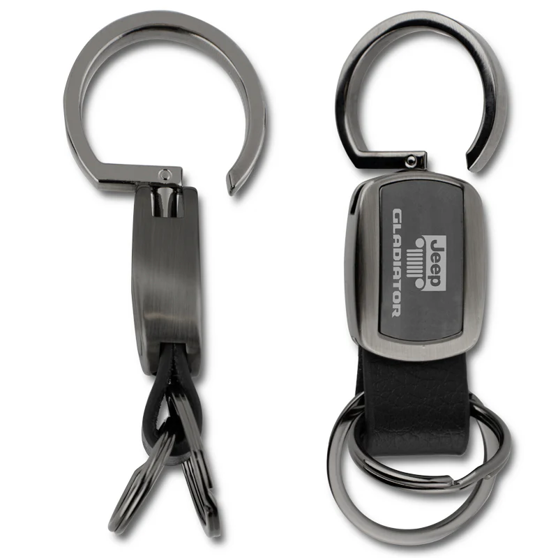 Jeep Gladiator Double Valet Leather Key Fob Key Chain Ring OFFICIAL LICENSED Au-Tomotive Gold - Image 2