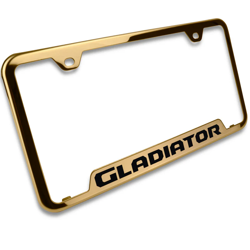 Au-Tomotive Gold for JEEP GLADIATOR Stainless Steel Mirrored Gold Laser Etched License Plate Frame - GF.GLAD.EG - Image 2