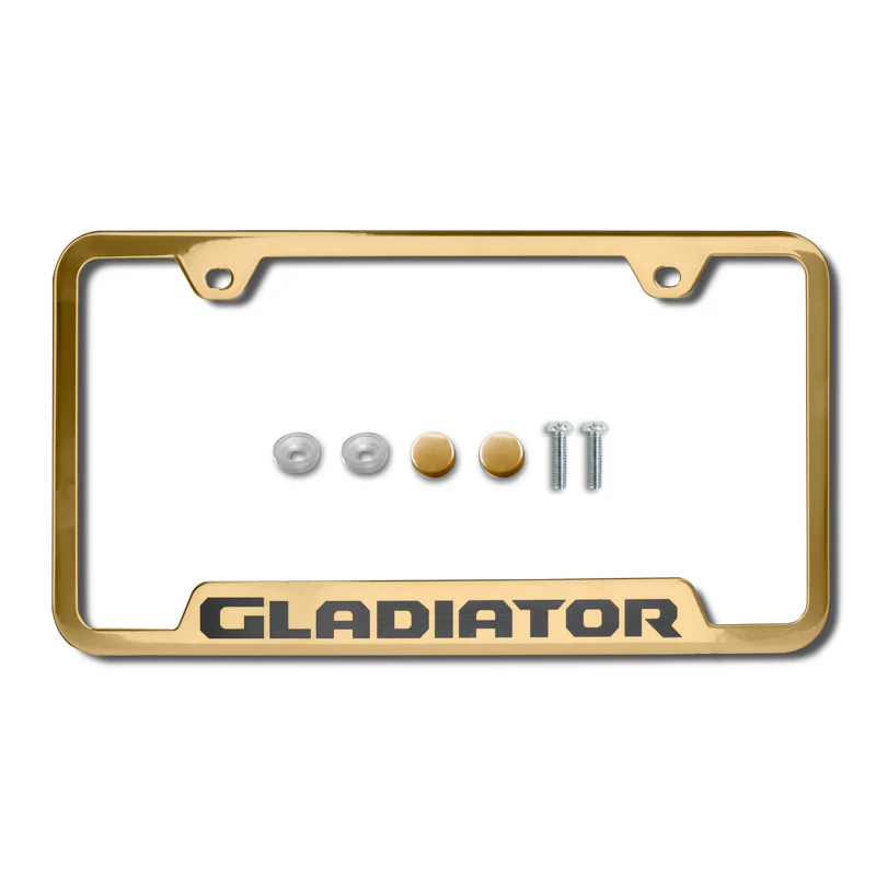 Au-Tomotive Gold for JEEP GLADIATOR Stainless Steel Mirrored Gold Laser Etched License Plate Frame - GF.GLAD.EG - Image 3