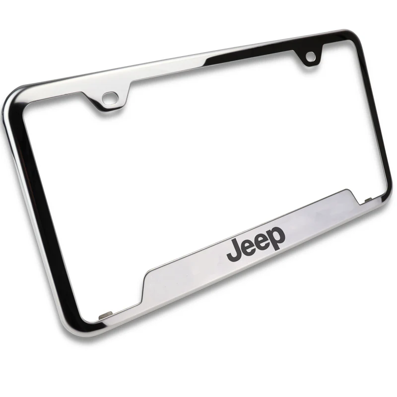 Au-Tomotive Gold Genuine JEEP Laser Etched Logo Stainless Steel Cut-Out License Plate Frame GF.JEE.EC - Image 3