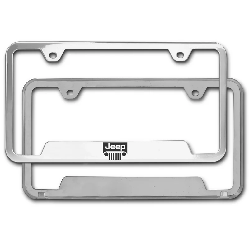 Au-Tomotive Gold Genuine JEEP Grille Laser Etched Logo Stainless Steel Cut-Out License Plate Frame GF.JEEG.EC - Image 5