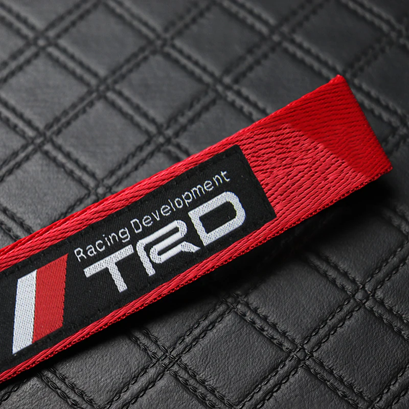 Red TOYOTA MOTORS TRD Racing Set Keychain Metal Key Ring with Steering Wheel Emblem - Image 9