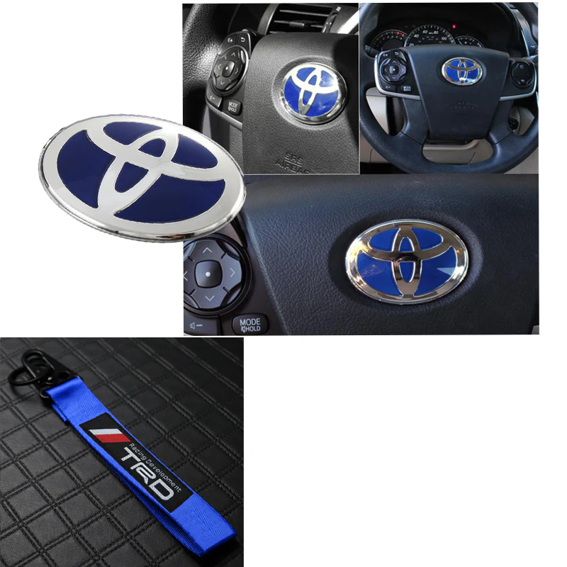 Blue TOYOTA MOTORS TRD Racing Set Keychain Metal Key Ring with Steering Wheel Emblem - Image 6