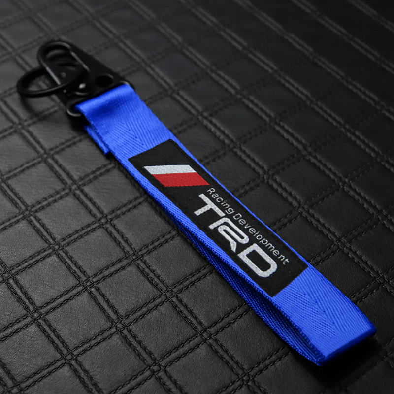 Blue TOYOTA MOTORS TRD Racing Set Keychain Metal Key Ring with Steering Wheel Emblem - Image 9