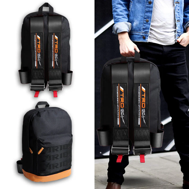 Bride Gradation Cloth Backpack with Toyota TRD Black Harness Adjustable Shoulder Straps with Keychain - Image 4