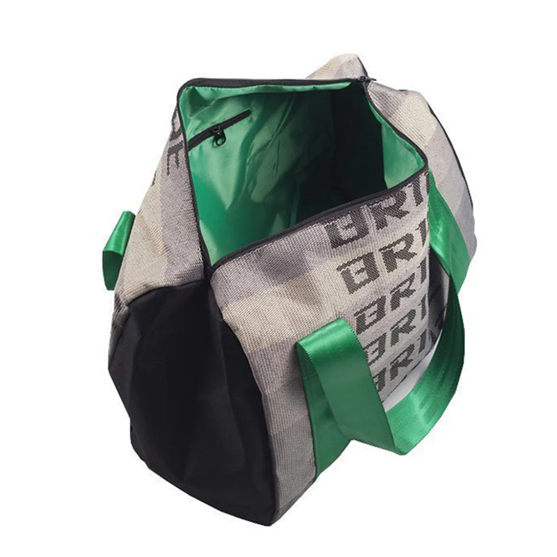 JDM Bride Gradation Racing Seat Cloth Duffle Gym Bag with Takata Green Harness Strap - Image 4