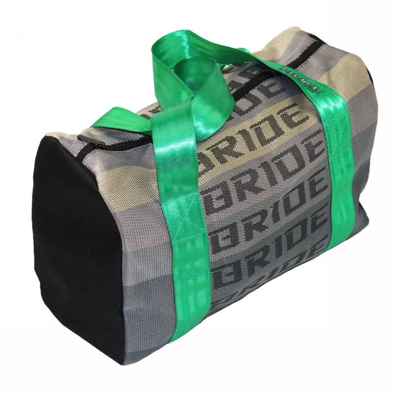 JDM Bride Gradation Racing Seat Cloth Duffle Gym Bag with Takata Green Harness Strap - Image 6