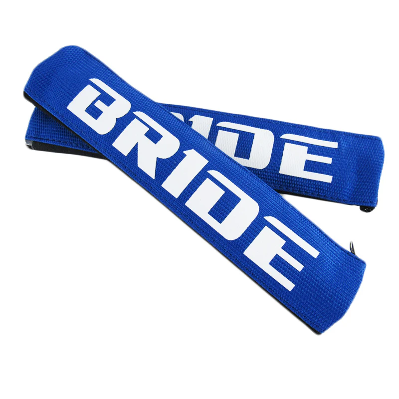 BRIDE Blue Soft Fabric Seat Belt Cover Shoulder Pads Fabric Racing Seat Material - Image 2