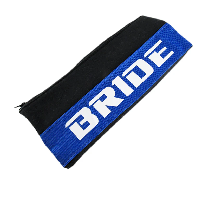 BRIDE Blue Soft Fabric Seat Belt Cover Shoulder Pads Fabric Racing Seat Material - Image 3