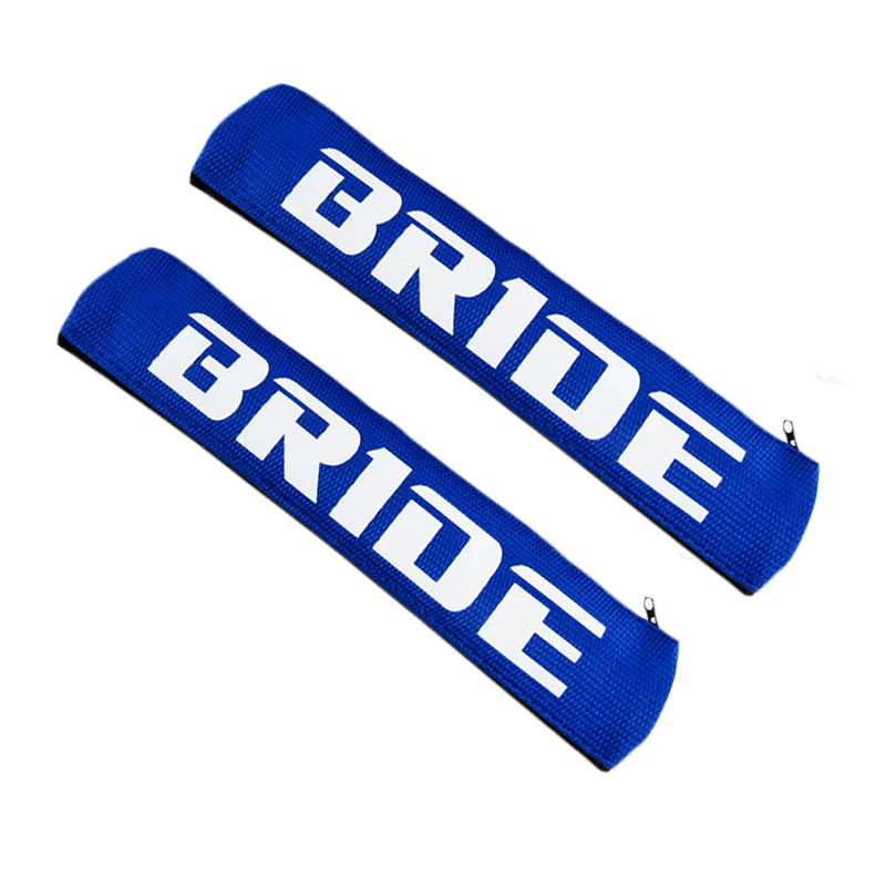 BRIDE Blue Soft Fabric Seat Belt Cover Shoulder Pads Fabric Racing Seat Material - Image 4