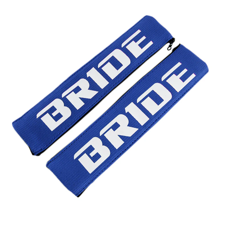 BRIDE Blue Soft Fabric Seat Belt Cover Shoulder Pads Fabric Racing Seat Material - Image 8