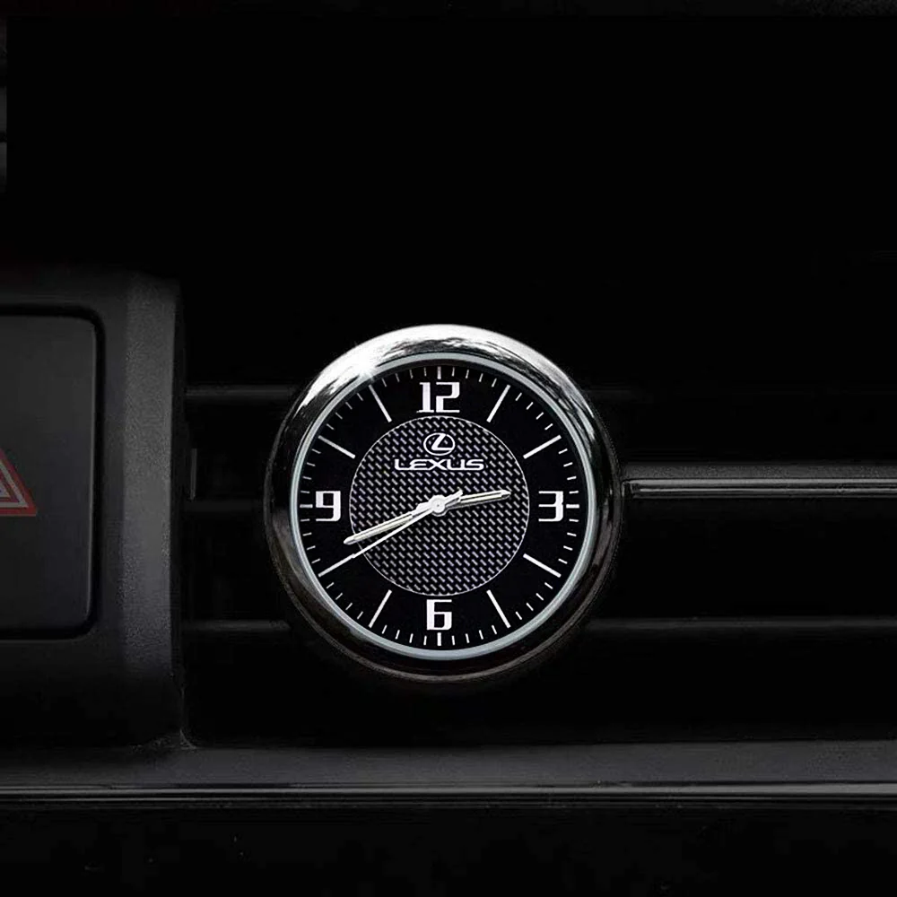 LEXUS Set of Car 15" Steering Wheel Cover Carbon Fiber Look Leather with Exquisite Clock - Image 4