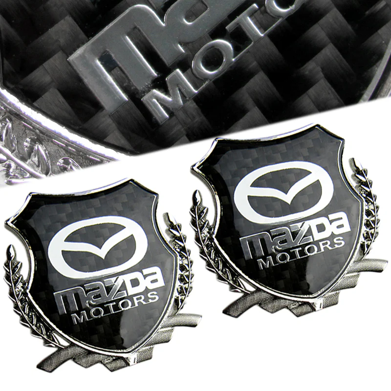 Carbon Fiber Metal Car Front Body Trunk Rear Side Silver Emblem Sticker for Mazda X2 - Image 2