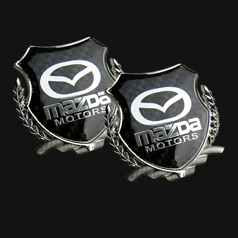 Carbon Fiber Metal Car Front Body Trunk Rear Side Silver Emblem Sticker for Mazda X2 - Image 4