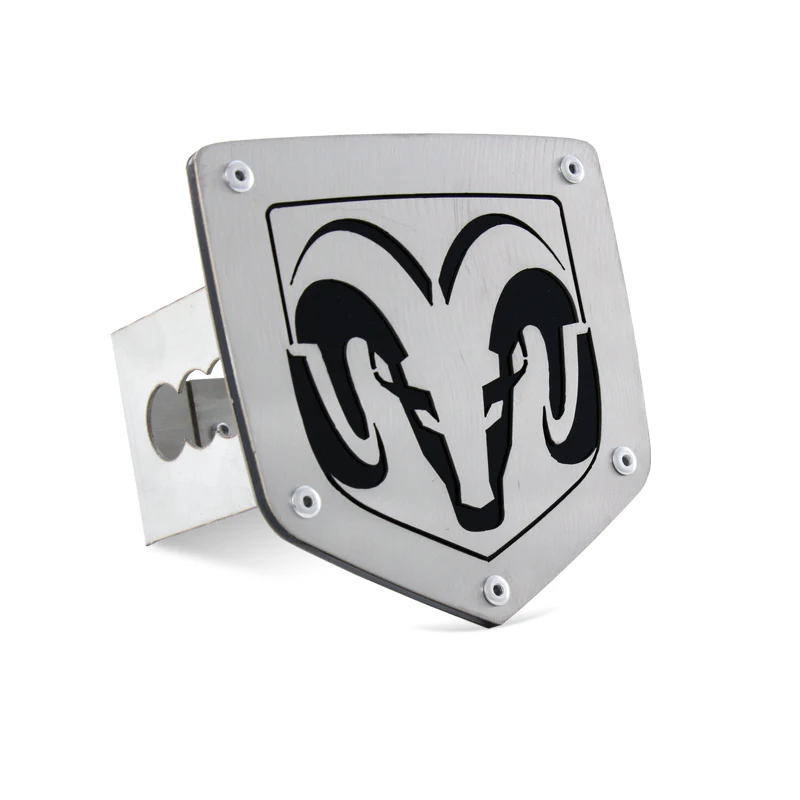 DODGE RAM Engraved Billet LOGO Laser Cut Stainless Steel Hitch Cover Plug Cap For 2" Trailer Receiver - Image 4
