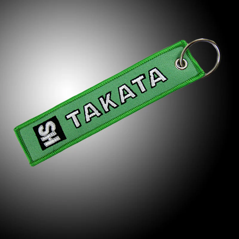 EMBROIDERED DOUBLE SIDED KEYCHAIN TAG GREEN JDM TAKATA SH Racing CELL HOLDERS KEYRING X2 - Image 5