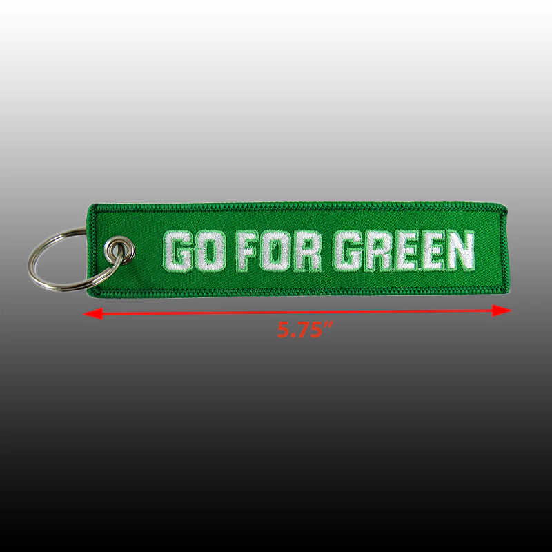 EMBROIDERED DOUBLE SIDED KEYCHAIN TAG GREEN JDM TAKATA Racing CELL HOLDERS KEYRING X2 - Image 2