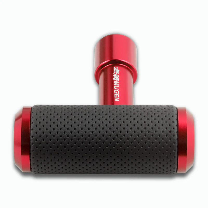 MUGEN Leather Car Shift Knob Aircraft Joystick Transmission Racing Gear Red - Image 3