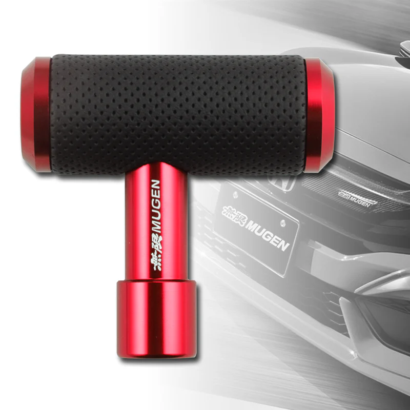 MUGEN Leather Car Shift Knob Aircraft Joystick Transmission Racing Gear Red - Image 4