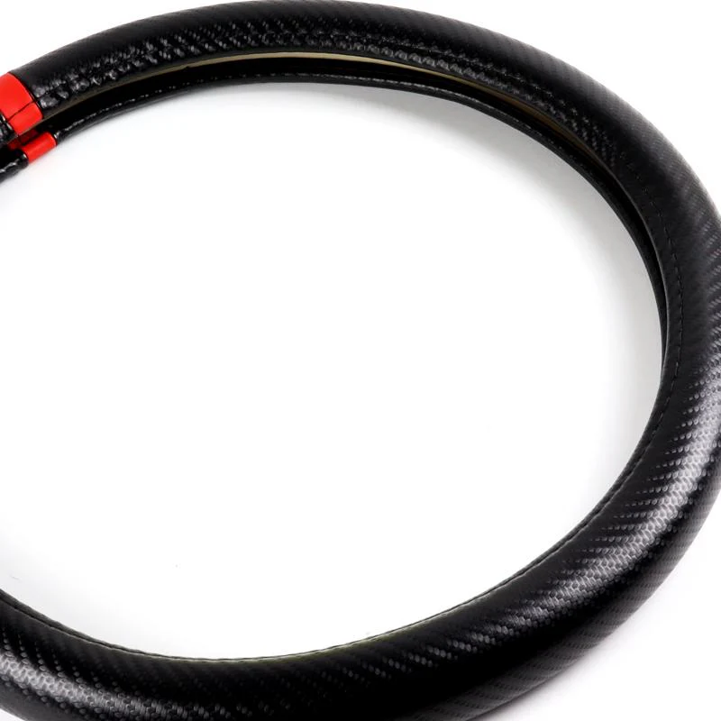 DODGE Charger Set of Car 15" Steering Wheel Cover Carbon Fiber Style Leather with Seat Belt Covers - Image 7