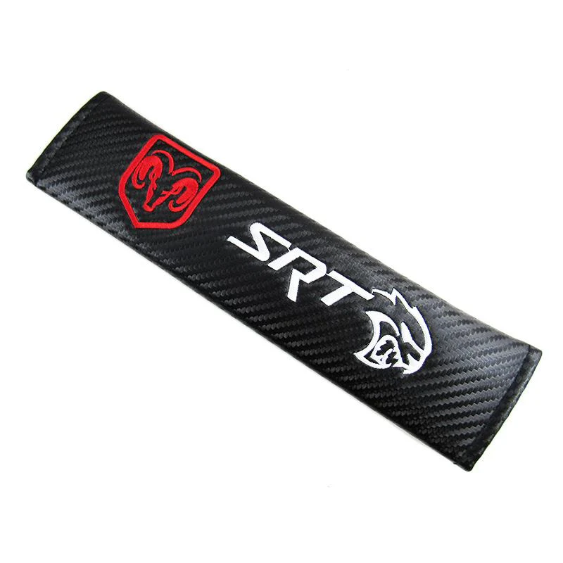 Dodge SRT Hellcat Set of Carbon Look Seat Belt Cover X2 with Rear Trunk Side Fenders Bumper Scratch Guard - Image 2