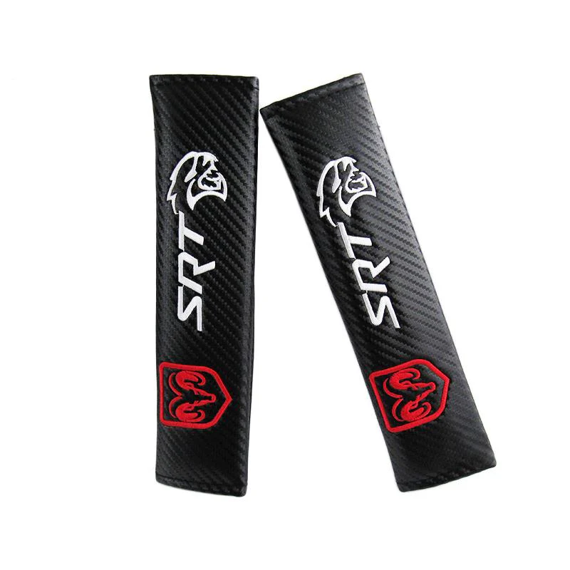 Dodge SRT Hellcat Set of Carbon Look Seat Belt Cover X2 with Rear Trunk Side Fenders Bumper Scratch Guard - Image 8