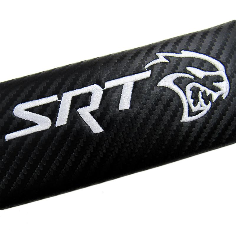 Dodge SRT Hellcat Set of Carbon Look Seat Belt Cover X2 with Rear Trunk Side Fenders Bumper Scratch Guard - Image 9